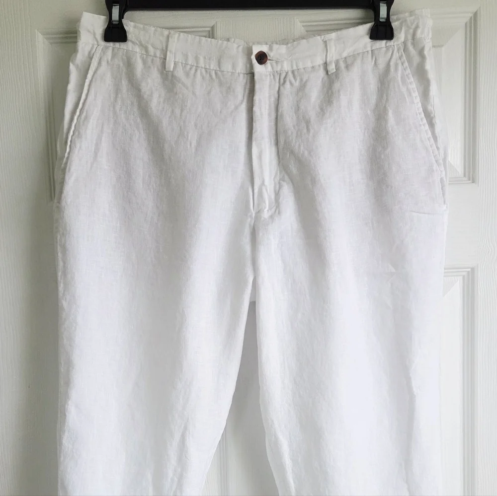 ZARA Man White Linen Pants Size XL